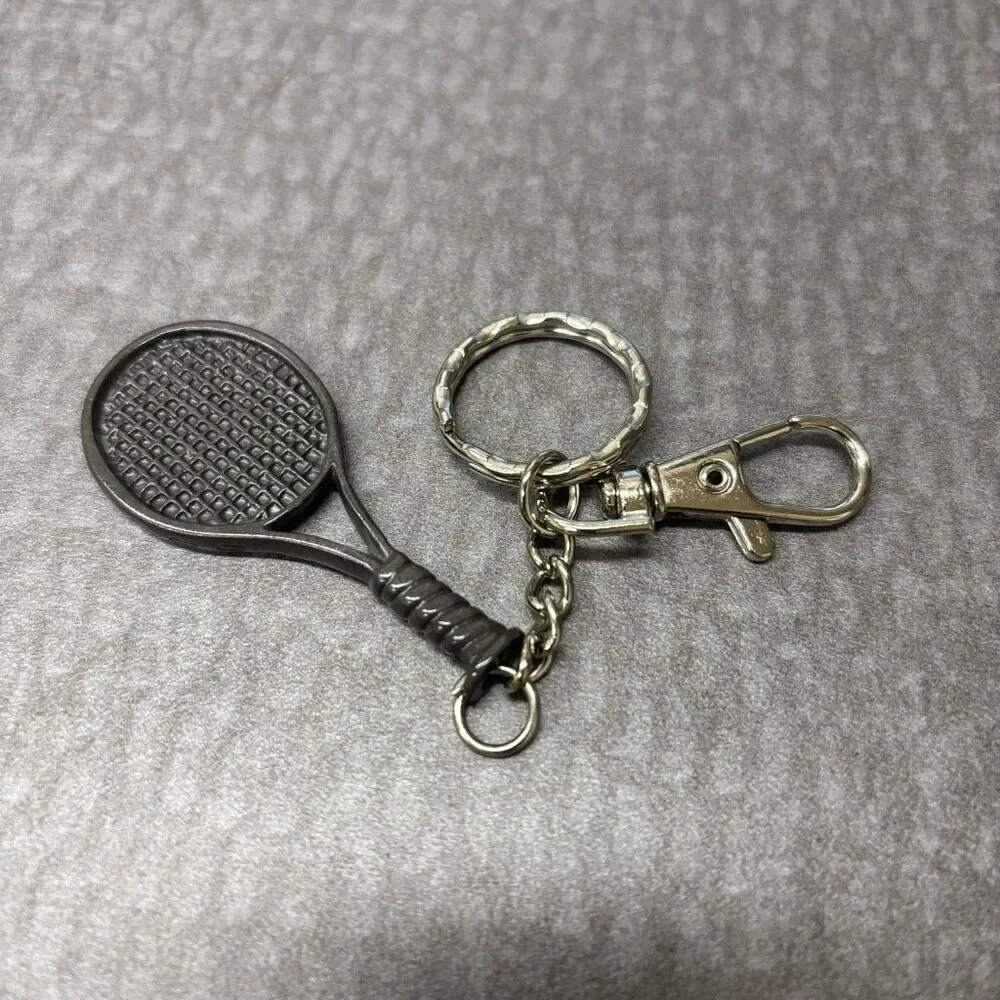 Tennis Racket Metal Keychain *New*